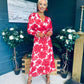 Dawn Twist Detail Midi Dress Rouge