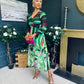 Dawn Twist Detail Midi Dress Green