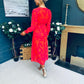Dawn Twist Detail Midi Dress Orange Pink
