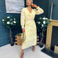 Dawn Twist Detail Midi Dress Yellow