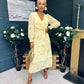Dawn Twist Detail Midi Dress Yellow