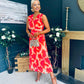 Michelle Banded Midi Dress Coral