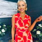 Michelle Banded Midi Dress Coral