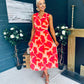 Michelle Banded Midi Dress Coral