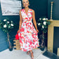 Michelle Banded Midi Dress Floral