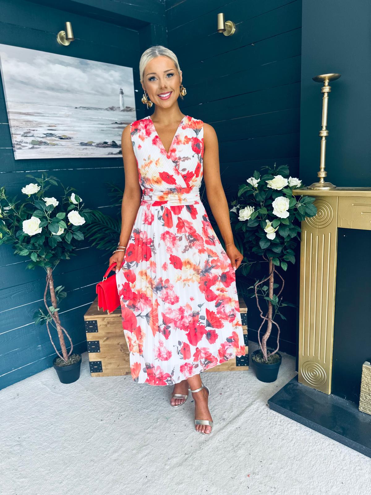 Michelle Banded Midi Dress Floral