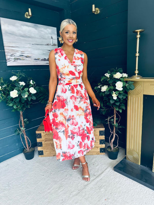 Michelle Banded Midi Dress Floral