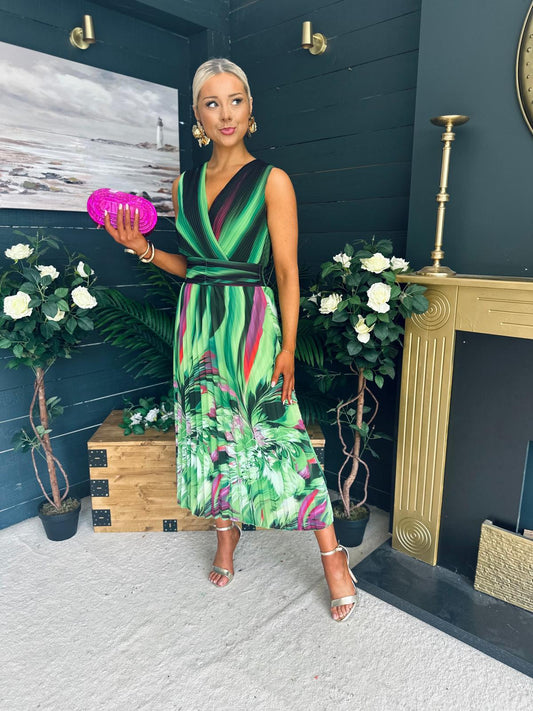 Michelle Banded Midi Dress Green