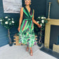 Michelle Banded Midi Dress Green
