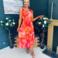Michelle Banded Midi Dress Amber