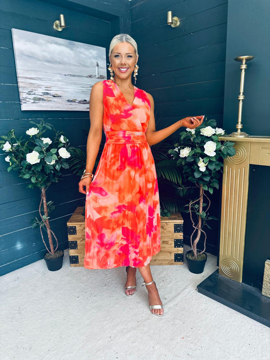 Michelle Banded Midi Dress Amber