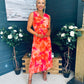 Michelle Banded Midi Dress Amber