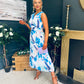 Michelle Banded Midi Dress Blue