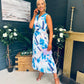 Michelle Banded Midi Dress Blue