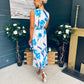 Michelle Banded Midi Dress Blue