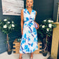 Michelle Banded Midi Dress Blue