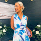 Michelle Banded Midi Dress Blue