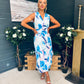 Michelle Banded Midi Dress Blue