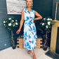 Michelle Banded Midi Dress Blue