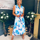Michelle Banded Midi Dress Blue
