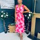 Michelle Banded Midi Dress Pink