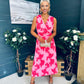 Michelle Banded Midi Dress Pink