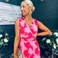 Michelle Banded Midi Dress Pink