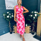 Michelle Banded Midi Dress Pink