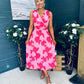 Michelle Banded Midi Dress Pink
