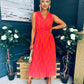 Michelle Banded Midi Dress Pink Orange
