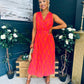 Michelle Banded Midi Dress Pink Orange