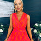 Michelle Banded Midi Dress Pink Orange