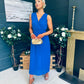 Frankie Pleated Midi Dress Cobalt