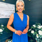 Frankie Pleated Midi Dress Cobalt