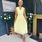Frankie Pleated Midi Dress Yellow