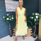 Frankie Pleated Midi Dress Yellow