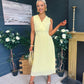 Frankie Pleated Midi Dress Yellow