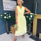 Frankie Pleated Midi Dress Yellow