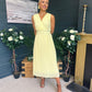 Frankie Pleated Midi Dress Yellow