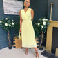 Frankie Pleated Midi Dress Yellow