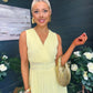 Frankie Pleated Midi Dress Yellow