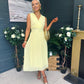 Frankie Pleated Midi Dress Yellow