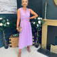 Frankie Pleated Midi Dress Lavender