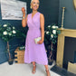 Frankie Pleated Midi Dress Lavender