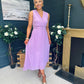 Frankie Pleated Midi Dress Lavender