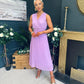 Frankie Pleated Midi Dress Lavender