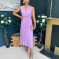 Frankie Pleated Midi Dress Lavender