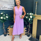 Frankie Pleated Midi Dress Lavender