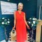 Frankie Pleated Midi Dress Orange