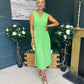 Frankie Pleated Midi Dress Apple